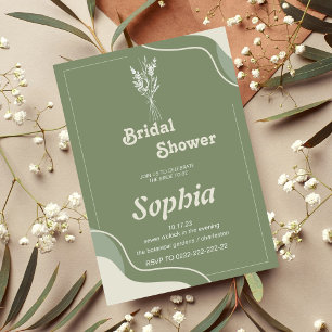 floral 70S  RETRO groovy hippie BRIDAL SHOWER  Invitation
