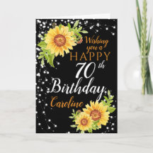 Floral 70th Birthday Sunflower