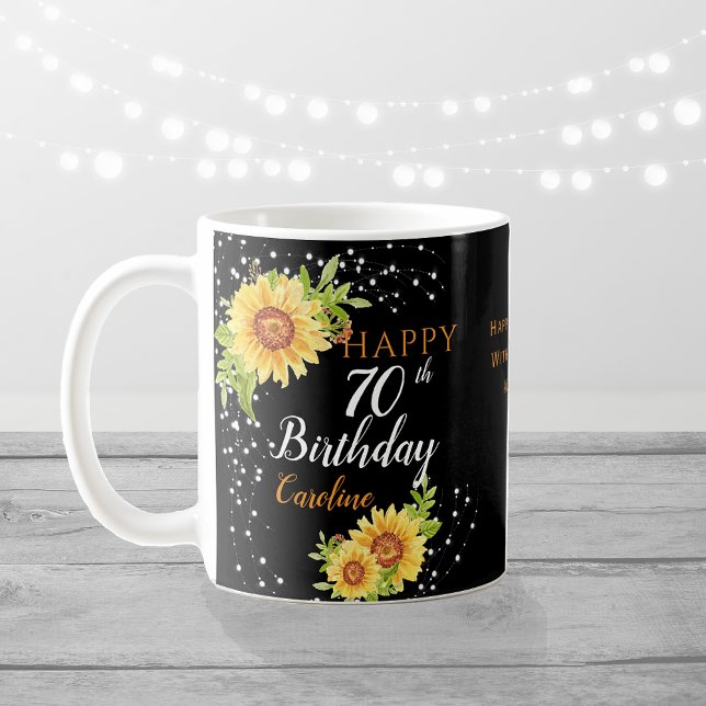 Floral 70th Birthday Sunflower Coffee Mug (Creator Uploaded)