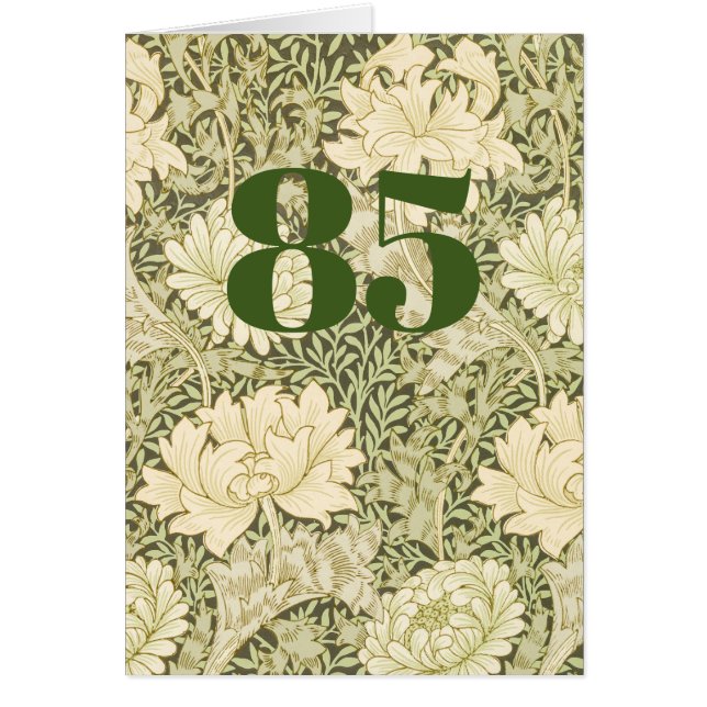 Floral 85th Birthday Folded Greeting Card (Front)