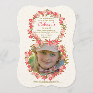 Floral 8 Photo Invitation