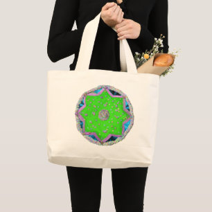 Floral 8-pointed star Eid Large Tote Bag