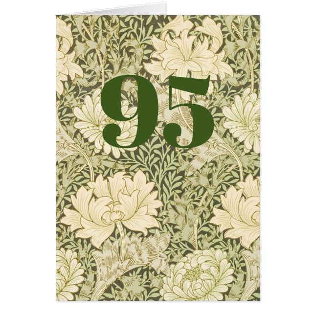 Floral 95th Birthday Folded Greeting Card (Front)