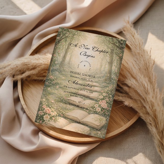 Floral A New Chapter Bridal Shower Invitation (Creator Uploaded)