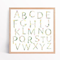 Floral ABC Alphabet Nursery Art