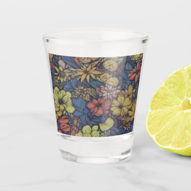 Floral Abstract #22 Shot Glass (Front)