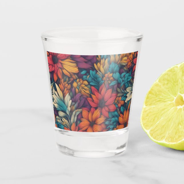 Floral Abstract #60 Shot Glass (Front)