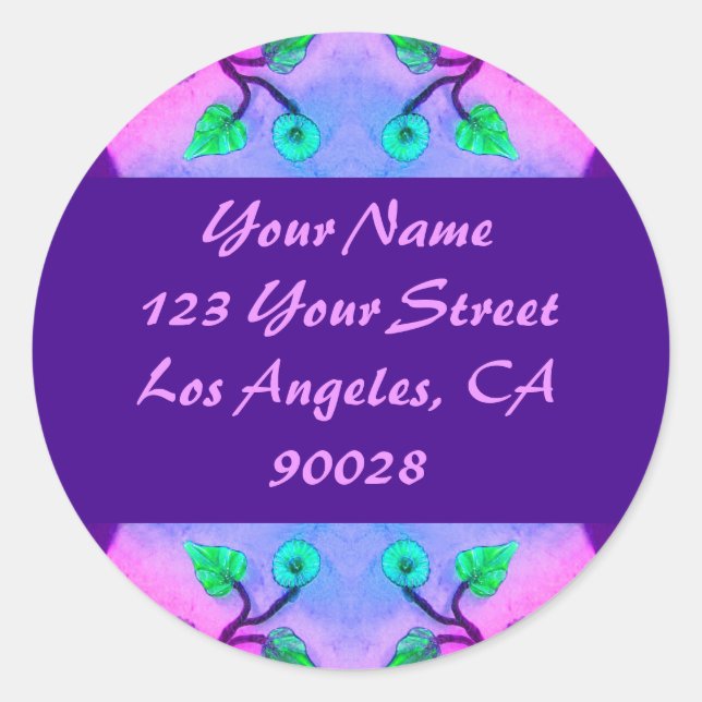 Floral Abstract address label (Front)