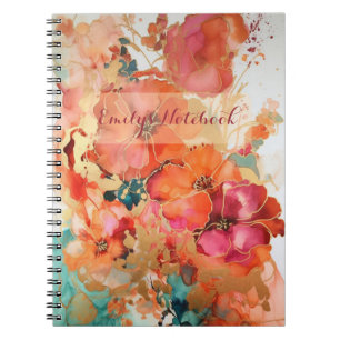 Floral Abstract Alcohol Ink Notebook/Journal Notebook
