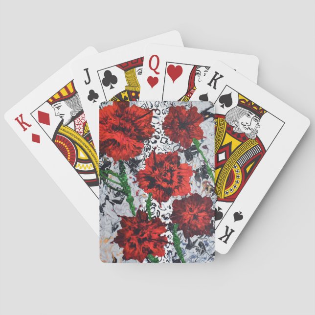 Floral Abstract Art Playing Cards – Unique Floral (Back)