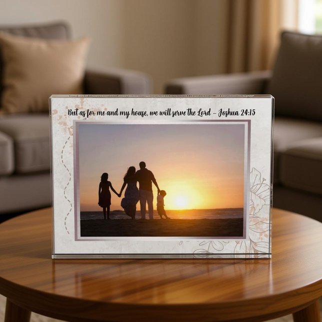 Floral Abstract Bible Verse Custom Photo Block (Creator Uploaded)