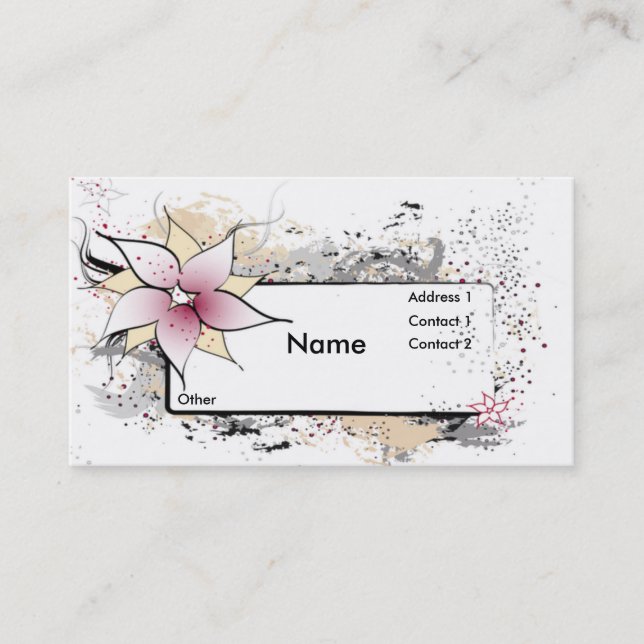 Floral Abstract Design Business Cards (Front)