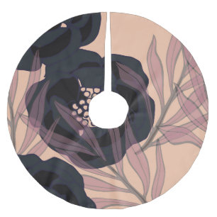 Floral abstract elegance, artistic background. brushed polyester tree skirt