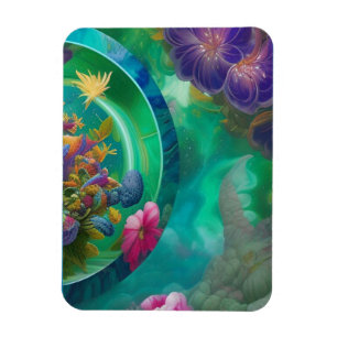 Floral Abstract Garden Magnet