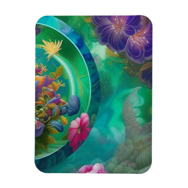 Floral Abstract Garden   Magnet (Vertical)