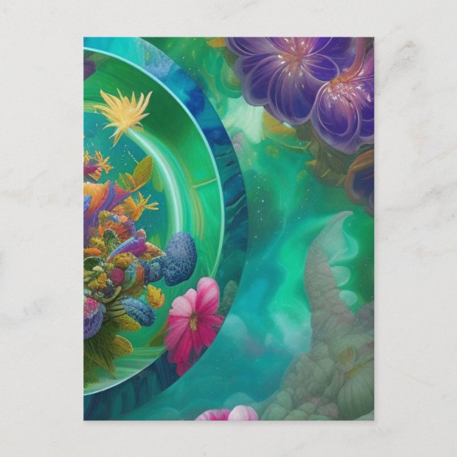 Floral Abstract Garden   Postcard (Front)