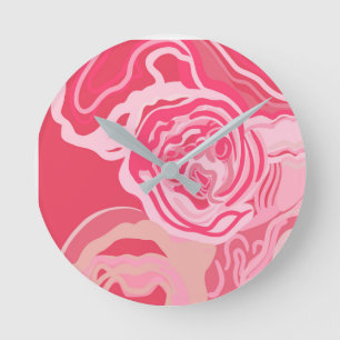 Floral abstract graphic design round clock