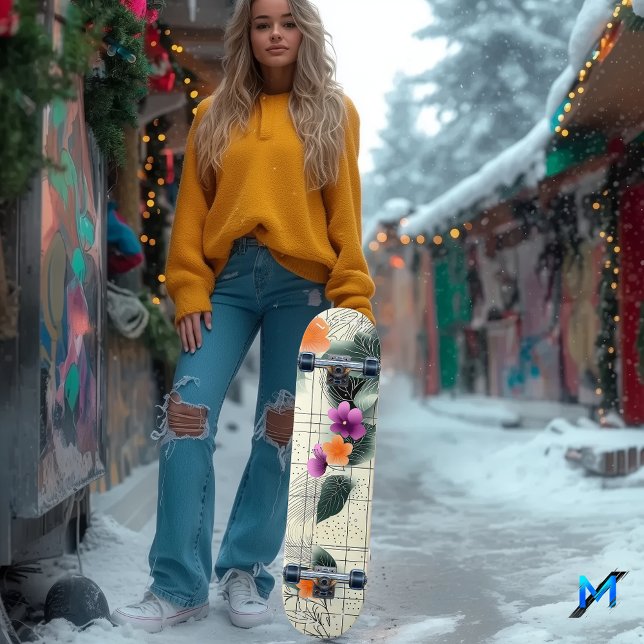 Floral Abstract Grid Skate Deck (Creator Uploaded)