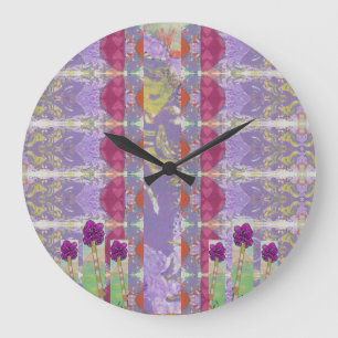 Floral Abstract Large Clock