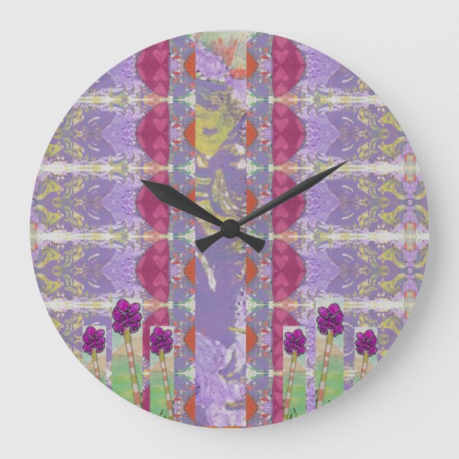 Floral Abstract  Large Clock (Front)