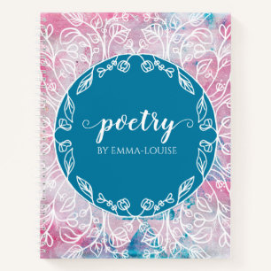 Floral Abstract Painting Personalised Poetry Notebook