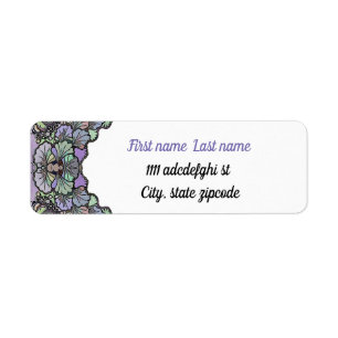 Floral abstract purple pansy mosaic pattern