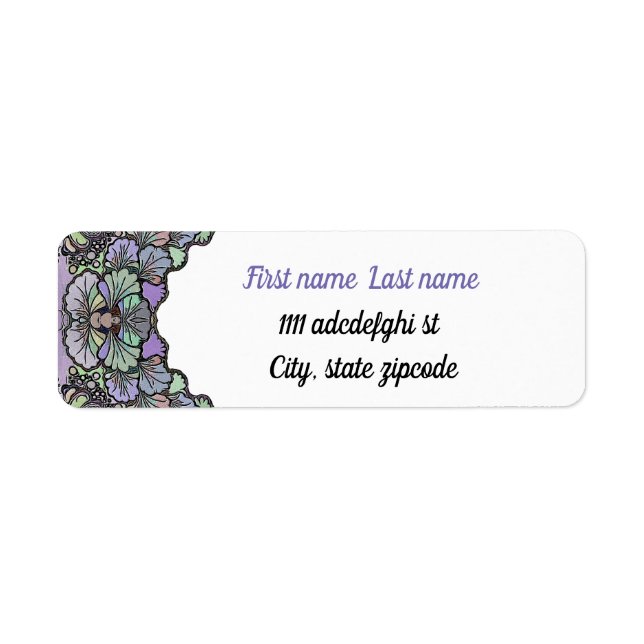 Floral abstract purple pansy mosaic pattern (Front)