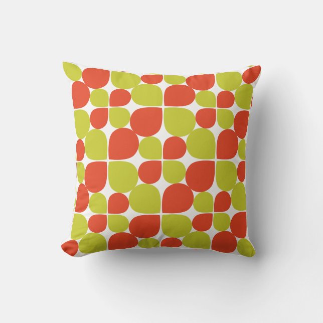 Floral Abstract Retro Pattern Cushion (Front)