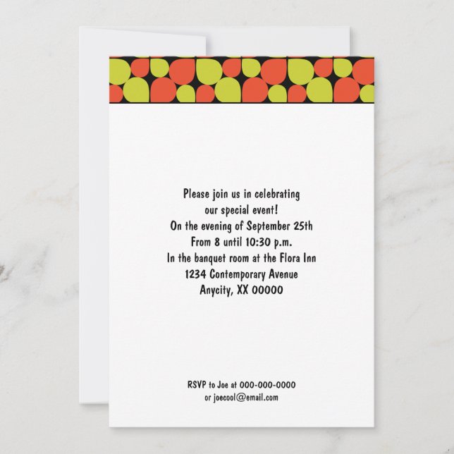 Floral Abstract Retro Pattern Event Invitation (Front)