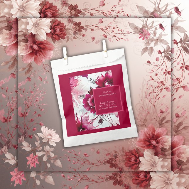 floral abstract rose blossom wedding favour bags (Creator Uploaded)