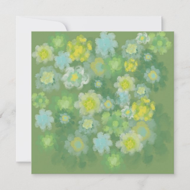 Floral Abstract Salty Watercolor Painting  Holiday Card (Front)
