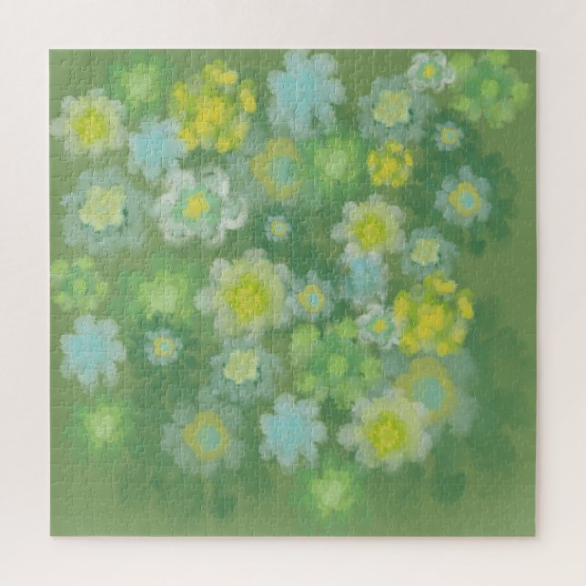 Floral Abstract Salty Watercolor Painting  Jigsaw Puzzle (Vertical)