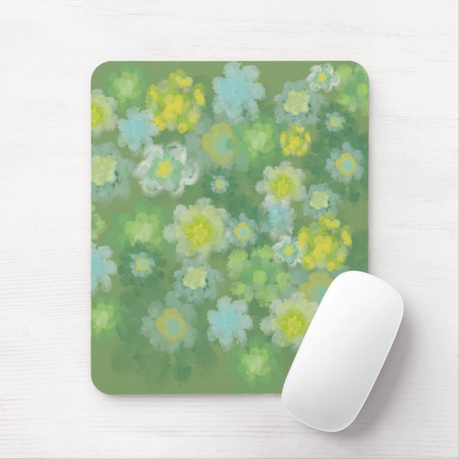 Floral Abstract Salty Watercolor Painting  Mouse Pad (With Mouse)