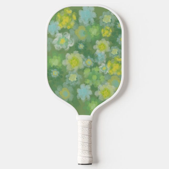 Floral Abstract Salty Watercolor Painting Pickleball Paddle (Front)
