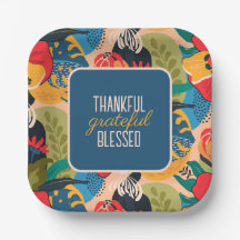 Floral Abstract Thankful Grateful Blessed