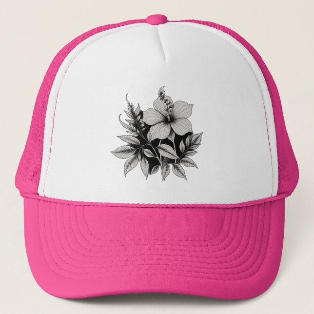 floral abstract trucker hat (Front)