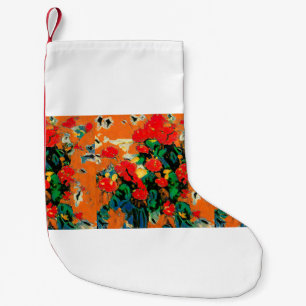 Floral abstraction based on the works of Van Gogh. Small Christmas Stocking