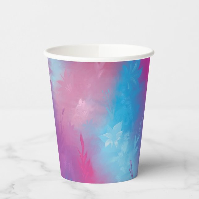 Floral abstraction paper cups (Left)