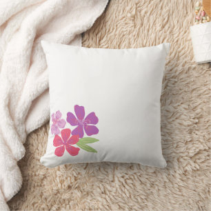 Floral Accent Throw Pillow – Pink & Purple Bloom D