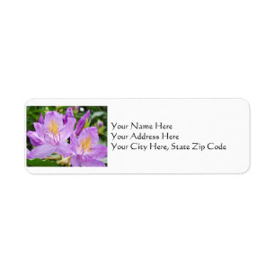 Floral Address Labels Purple Rhododendron Flowers