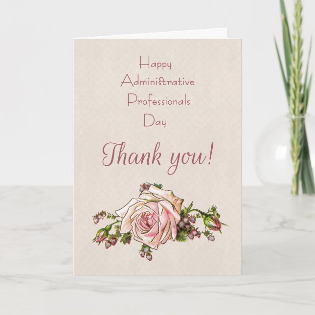 Floral Administrative Professionals Thank You Card (Front)
