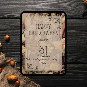  Floral Adult Halloween Party Invitation