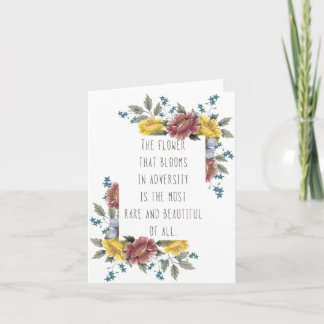 Floral adversity quote card