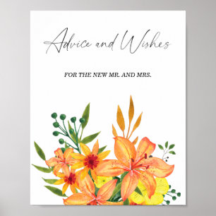 Floral advice and wishes for Newlyweds Poster