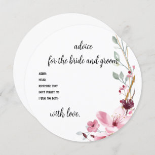 Floral Advice Wedding Shower Advice Card