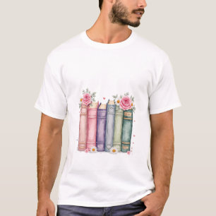 Floral Aesthetic Books Spring Vibes Bookish  T-Shirt