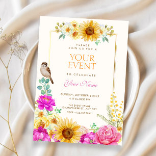 Floral aesthetic  invitation