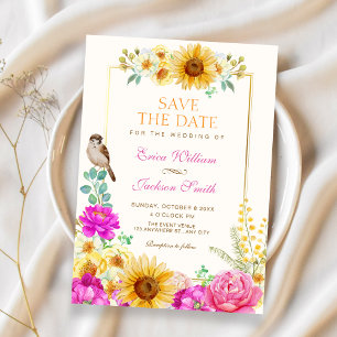 Floral aesthetic wedding save the date