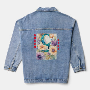 "Floral Affair: Women's Denim Jean Jacket 