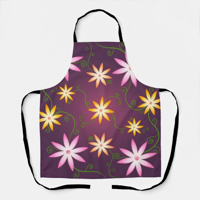 Floral all over print aprom apron (Front)